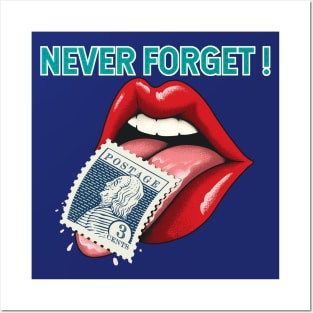 Tongue Licking Postage Stamp Never Forget Posters and Art